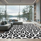 Chic Black Gray Animal Spots Rug