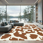 Brown White Organic Spots Rug