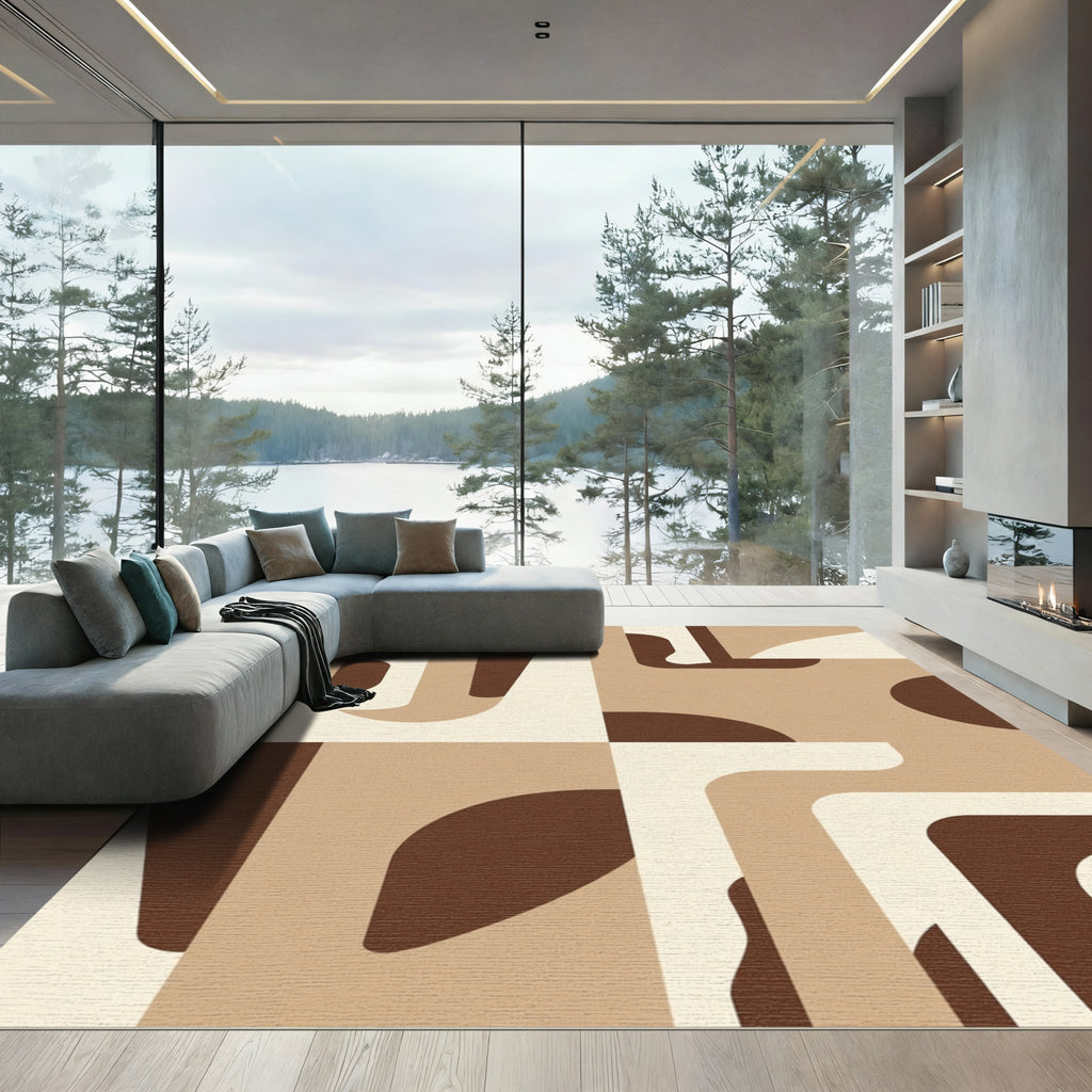 Retro Mid Century Geometric Abstraction Rug