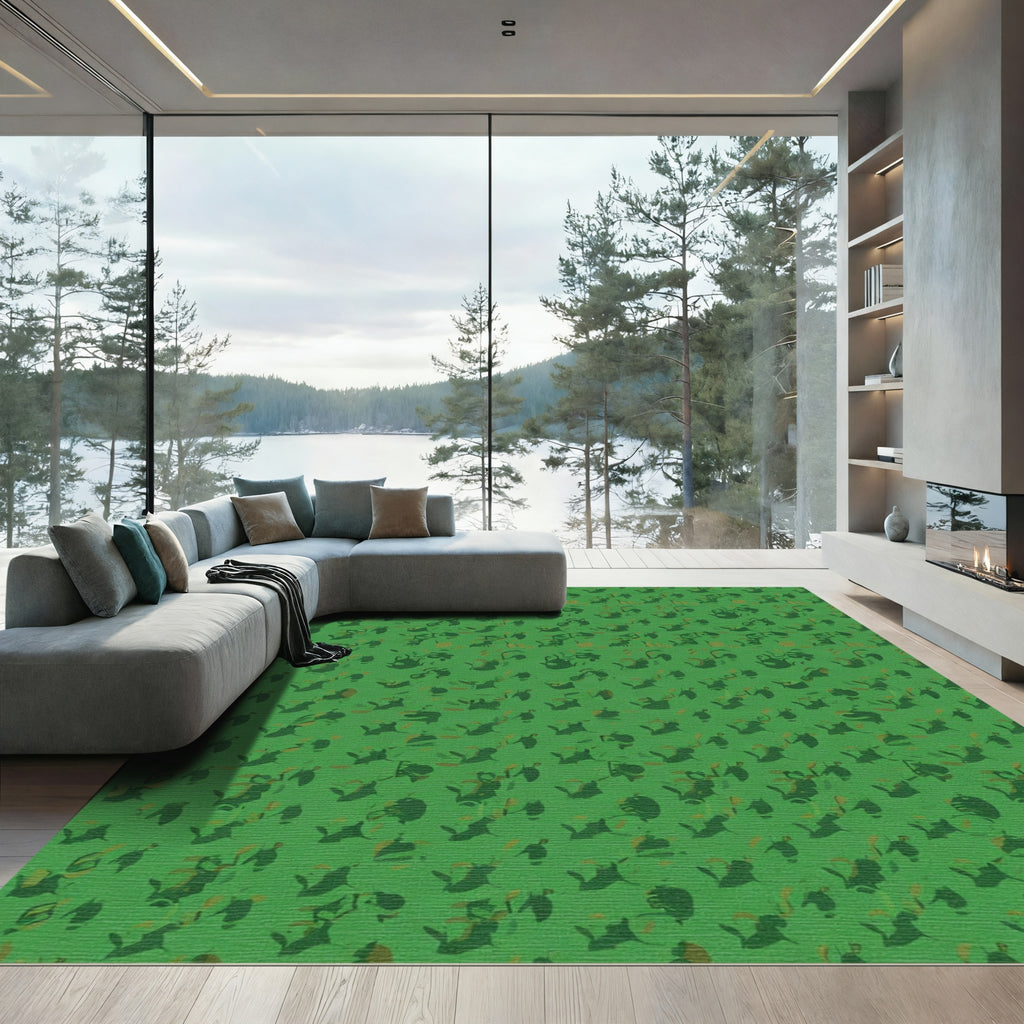 Deep Forest Organic Abstract Medallion Rug
