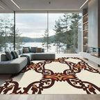 Earthy Tone Art Deco Swirl Rug