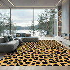 Bold Orange Black Animal Print Rug