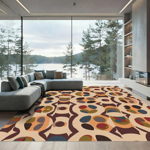 Abstract Geometric Earth Tone Rug