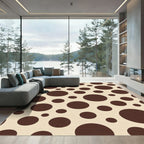 Cocoa Brown Polka Dot Background Rug
