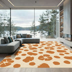 Terracotta Blobs and Petals Rug