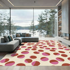 Red Pink Two Tone Circles Rug
