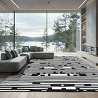 Monochromatic Horizontal Stripe Abstract Rug