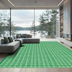 Emerald Green Geometric Maze Rug