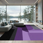 Modern Purple Geometric Abstract Rug