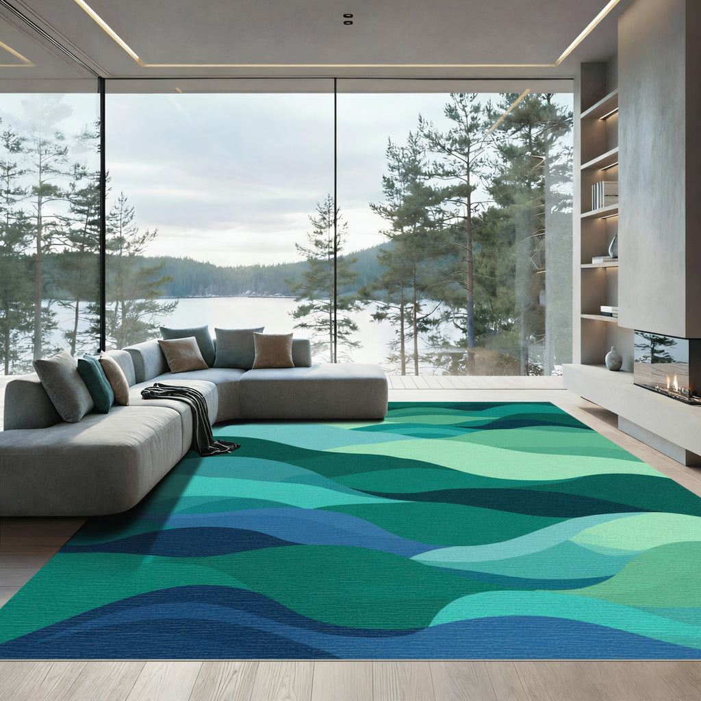 Deep Ocean Wave Landscape Rug