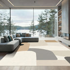 Neutral Abstract Mid Century Modern Shapes Rug