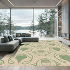 Sage Green Abstract Art Nouveau Rug