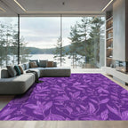 Bold Purple Floral Vines Rug