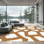 Brown Organic Interlocking Shapes Rug