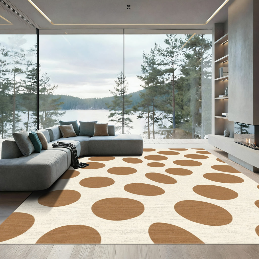 Warm Orb Speckled Cream Pattern Rug