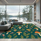 Mushroom Woodland Creatures Forest Rug