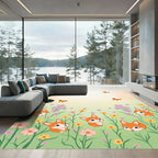 Whimsical Fox Garden Butterfly Ballet Rug