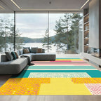 Modern Geometric Dot Stripes Rug