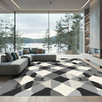 Monochromatic Geometric Diamond Arrangement Rug
