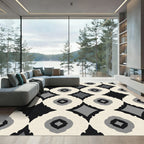 Monochromatic Diamond Ogee Pattern Rug