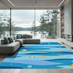 Undersea Waves Shell Starfish Rug