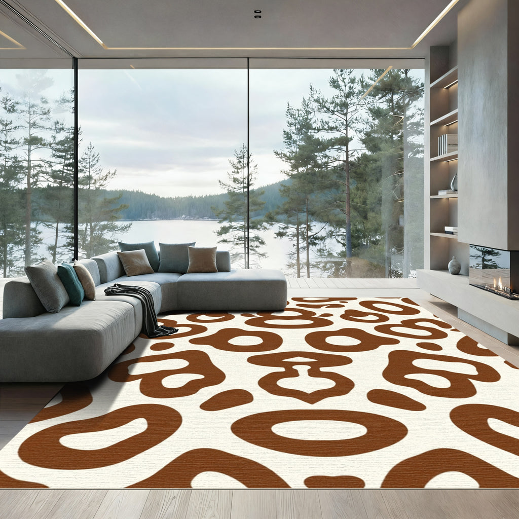Brown Beige Organic Spot Rug