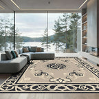 Tawny Sunburst Border Swirl Rug