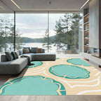 Teal Cloud Organic Contemporary Field Rug