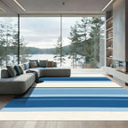 Azure Navy Striped Horizon Rug