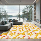 Yellow Red Abstract Blob Harmony Rug