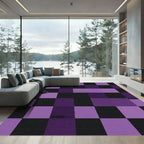 Amethyst Black Geometric Blocks Rug