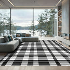 Monochrome Intersecting Line Composition Rug