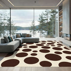 Brown Circles Scattered Cream Field Rug