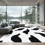 Black White Cow Spots Rug