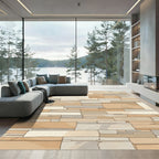 Natural Stone Stacked Rectangular Rug