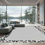 Monochromatic Animal Print Border Rug