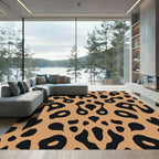 Brown Black Abstract Spot Rug