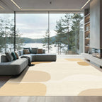 Abstract Ochre Organic Shapes Rug