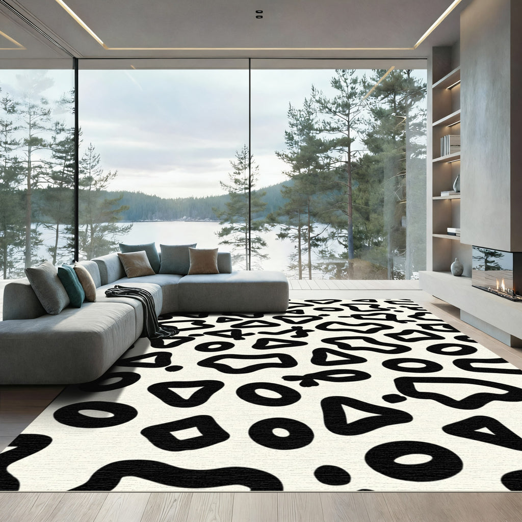 Monochromatic Abstract Shape Scatter Rug