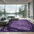 Mystic Purple Gnarled Woodland Bird Rug