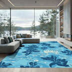 Deep Blue Coral Underwater Flora Rug