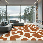 Brown Giraffe Spots Abstract Rug