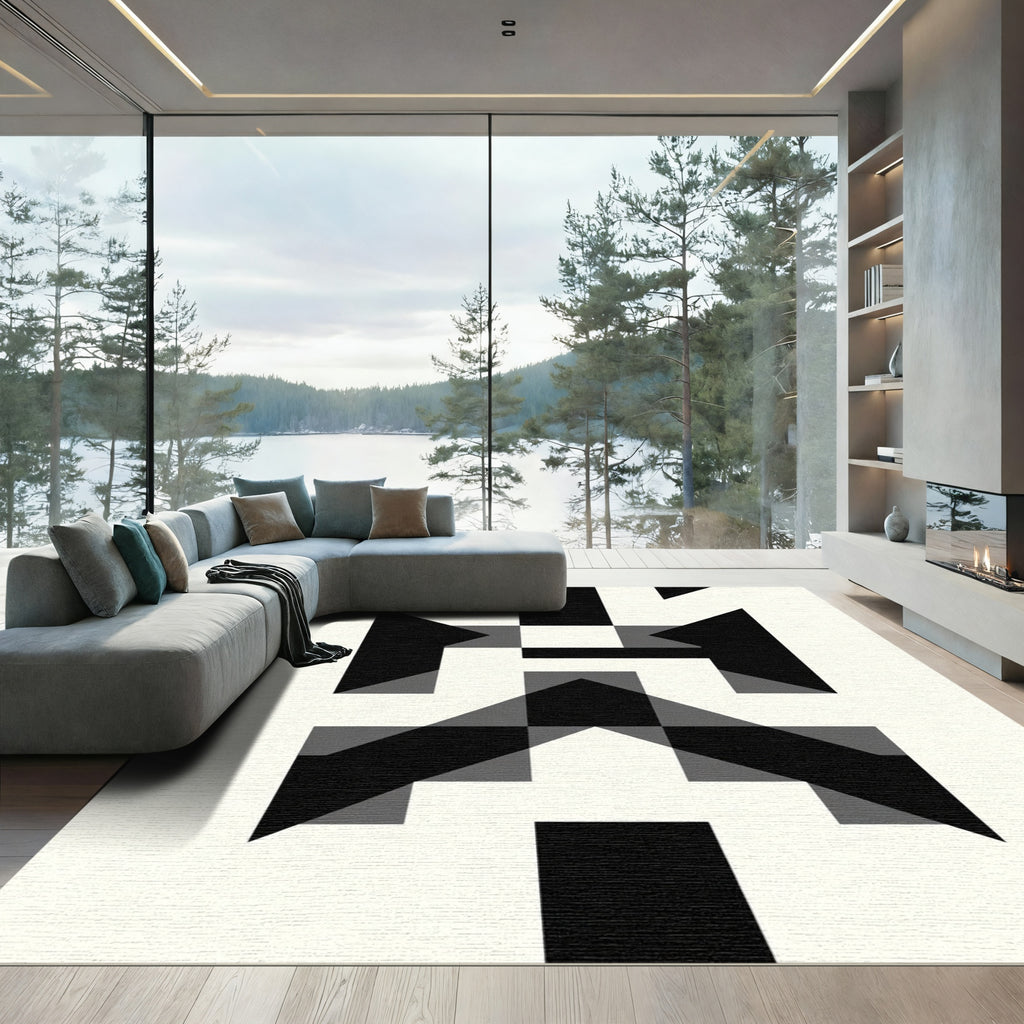 Monochromatic Geometric Abstract Rug