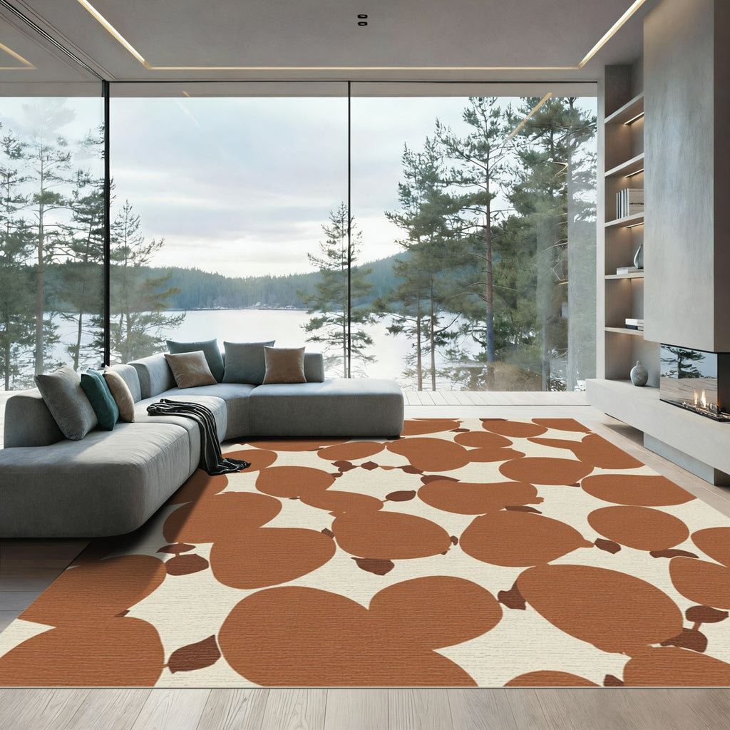 Terra Cotta Organic Abstract Drops Rug