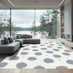 Gray Splatter Polka Dot Field Rug