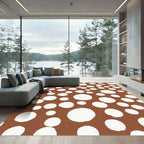 Brown White Polka Dot Scatter Rug