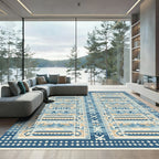 Navajo Inspired Geometric Stripes Rug