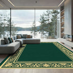 Elegant Gold Vine Scroll Border Rug