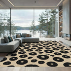 Black Blossom Spot Scatter Rug