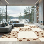 Brown Polka Dot Checkerboard Rug